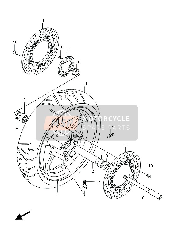 Suzuki AN650Z BURGMAN EXECUTIVE 2016 VORDERRAD für ein 2016 Suzuki AN650Z BURGMAN EXECUTIVE